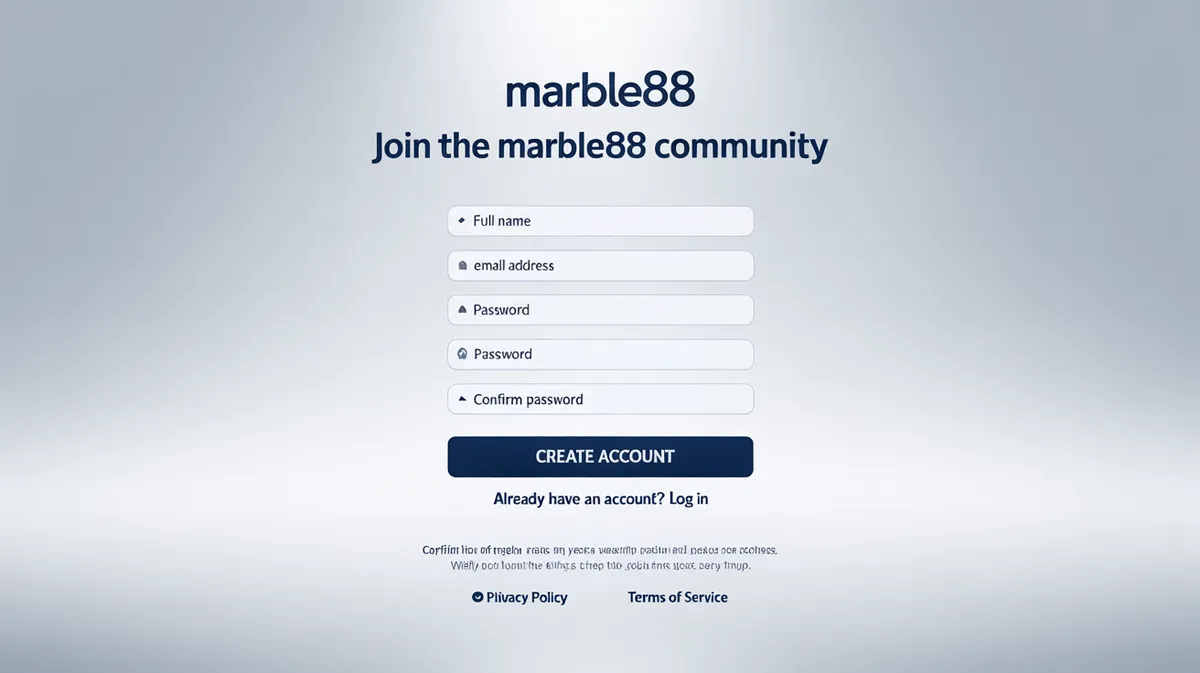 หน้าจอการสมัครสมาชิก marble88 แสดงฟอร์มสมัคร
